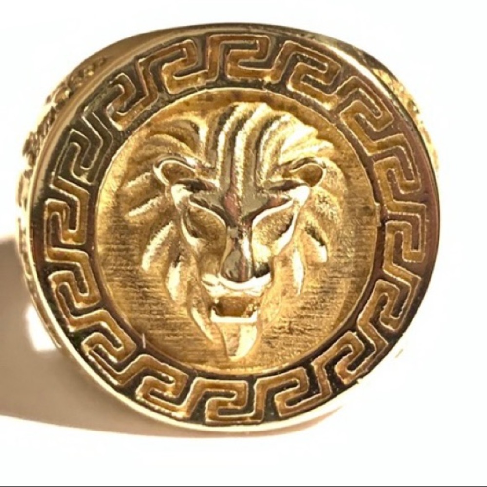 18k gold Versace ring- mens size 12